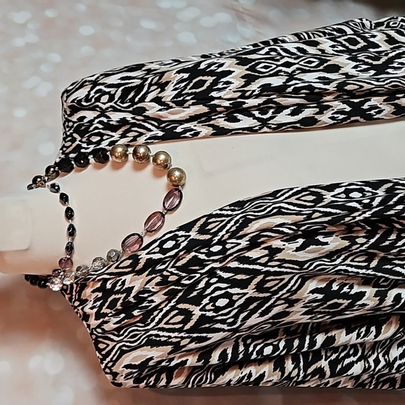 French Laundry | Black Ikat Print Open Shrug Cardigan Anthropologie - Picture 2 of 7